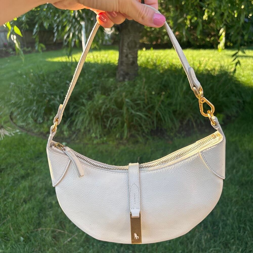 Polo Ralph Lauren ID Mini Shoulder bag in cream leather